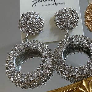 Silver Crinkle Abstract Hoops